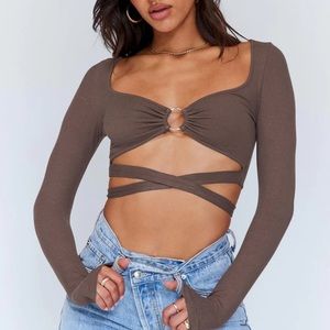 Corey Long Sleeve Top Princess Polly Top🤎